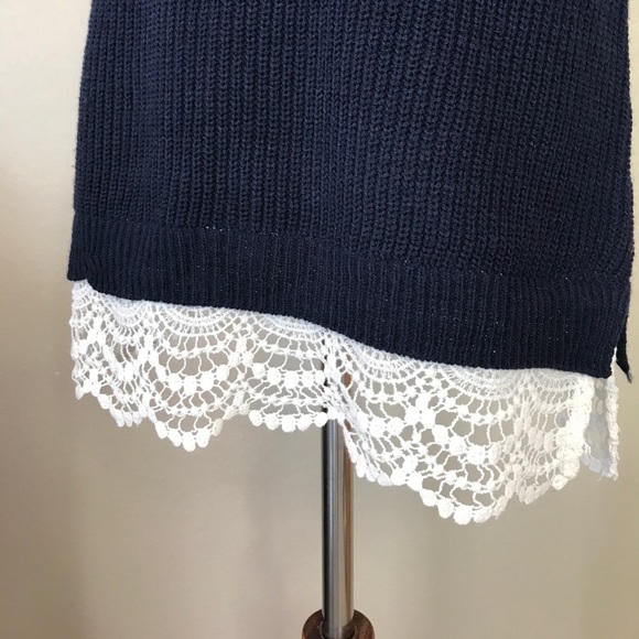 PINK ROSE Sweater Dress with Crochet Bottom SP - Picture 2 of 8